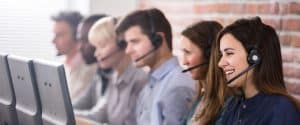 Female customer services agent In call center